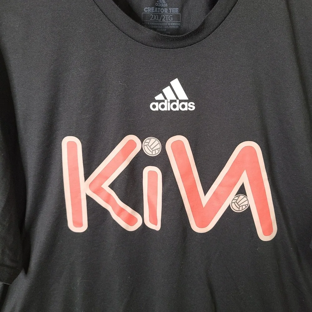 Adidas Shirt‎ Mens 2XL Black Creator Tee Graphic Polyester Short Sleeve Training